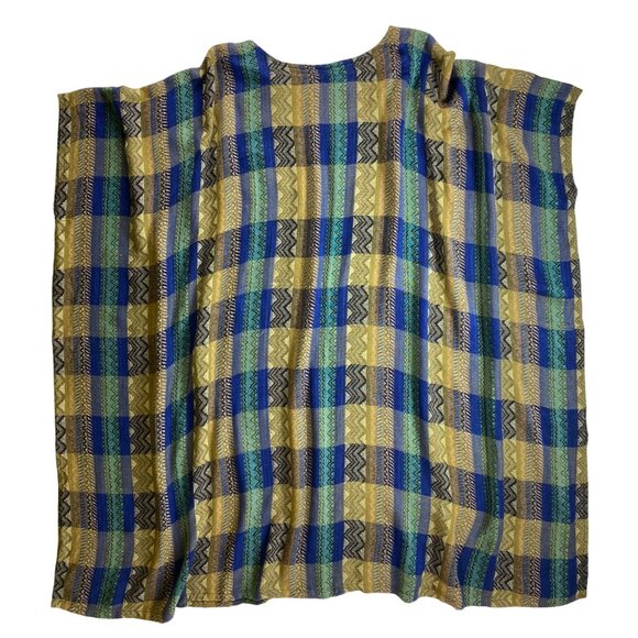 Townsends‎ Laguna Beach Plaid Poncho Top One Size Boho Hippie Western Dress Luxe - Picture 3 of 3